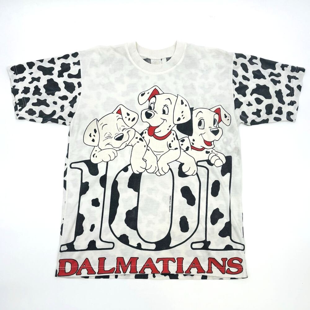 Vintage 101 Dalmatians T Shirt Xl AOP Disney Toni Guy 0221 Rare